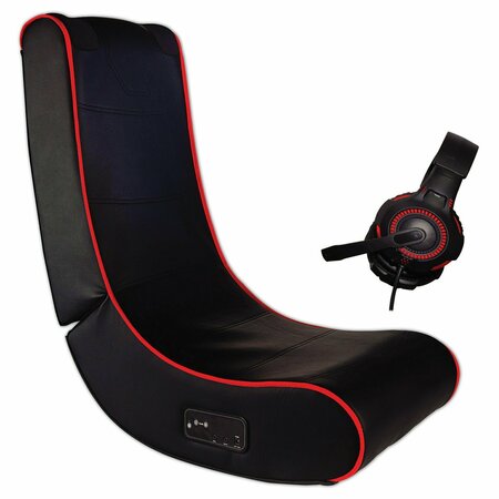 SYLVANIA Rocker Gaming Chair with Built-in Speakers, Bluetooth and Gaming Headset SCH205-HP